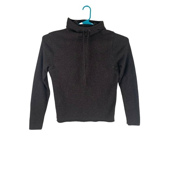 Burberry brown women’s pullover hoodie Sz M  Pure Wool Hoodie Distressed New Age - Picture 3 of 12